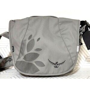 Osprey Flap Jill Mini Courier Messenger Laptop Bag Light Grey 14” x 12” EUC